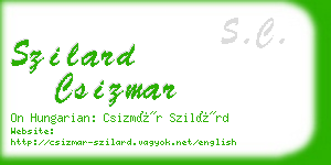 szilard csizmar business card